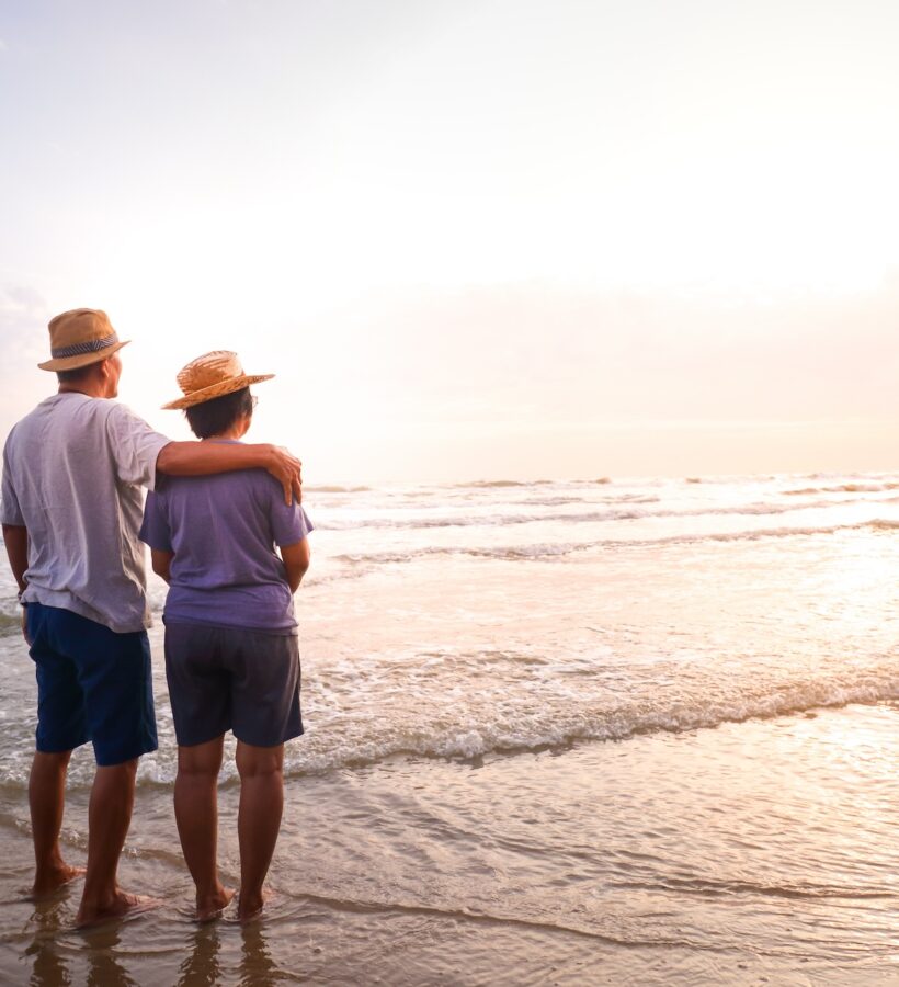 Couple enjoying the views of the beach together
