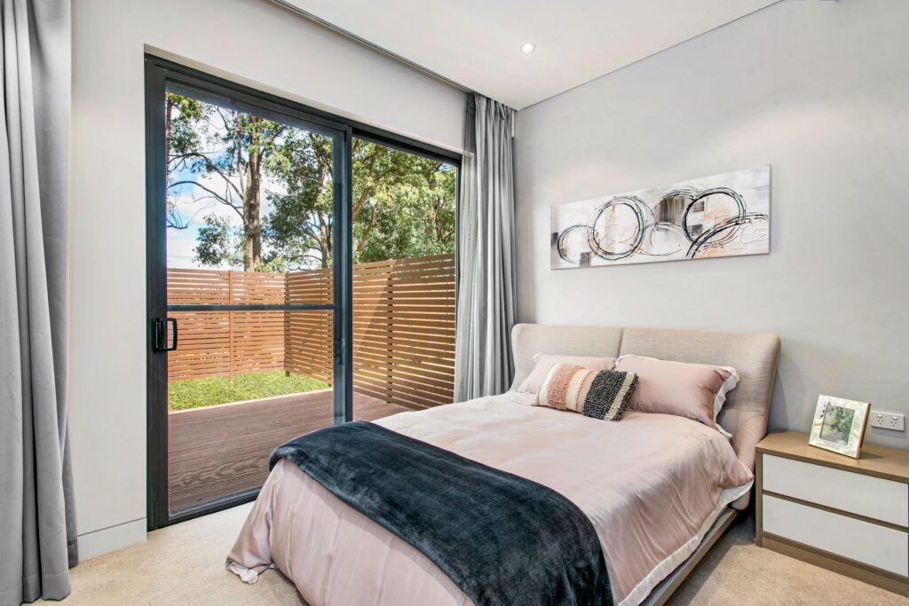 Marston Living Bedroom with secluded garden area