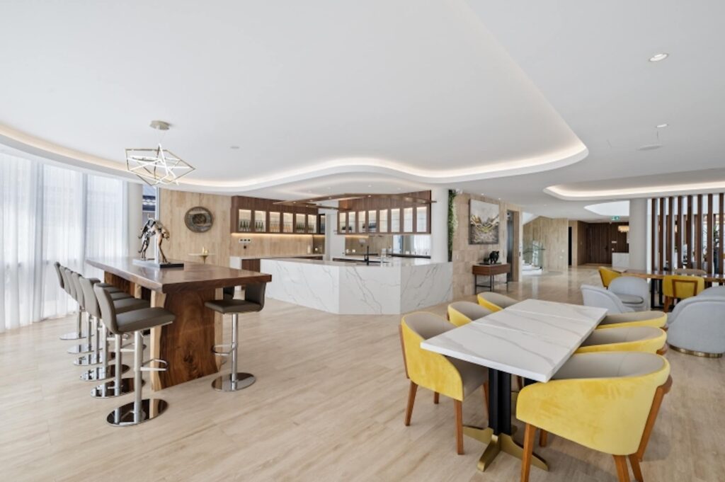 Marston Living communal lounge area with kitchen